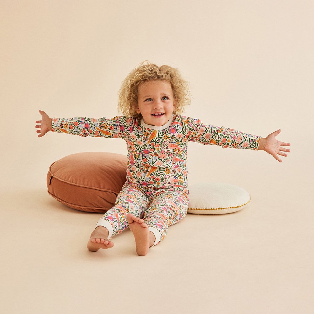  Wilson and Frenchy Birdy Floral Organic Rib Long Sleeve Pyjamas ウィルソン アンド フレンチー 長袖パジャマ（バーディフローラル）