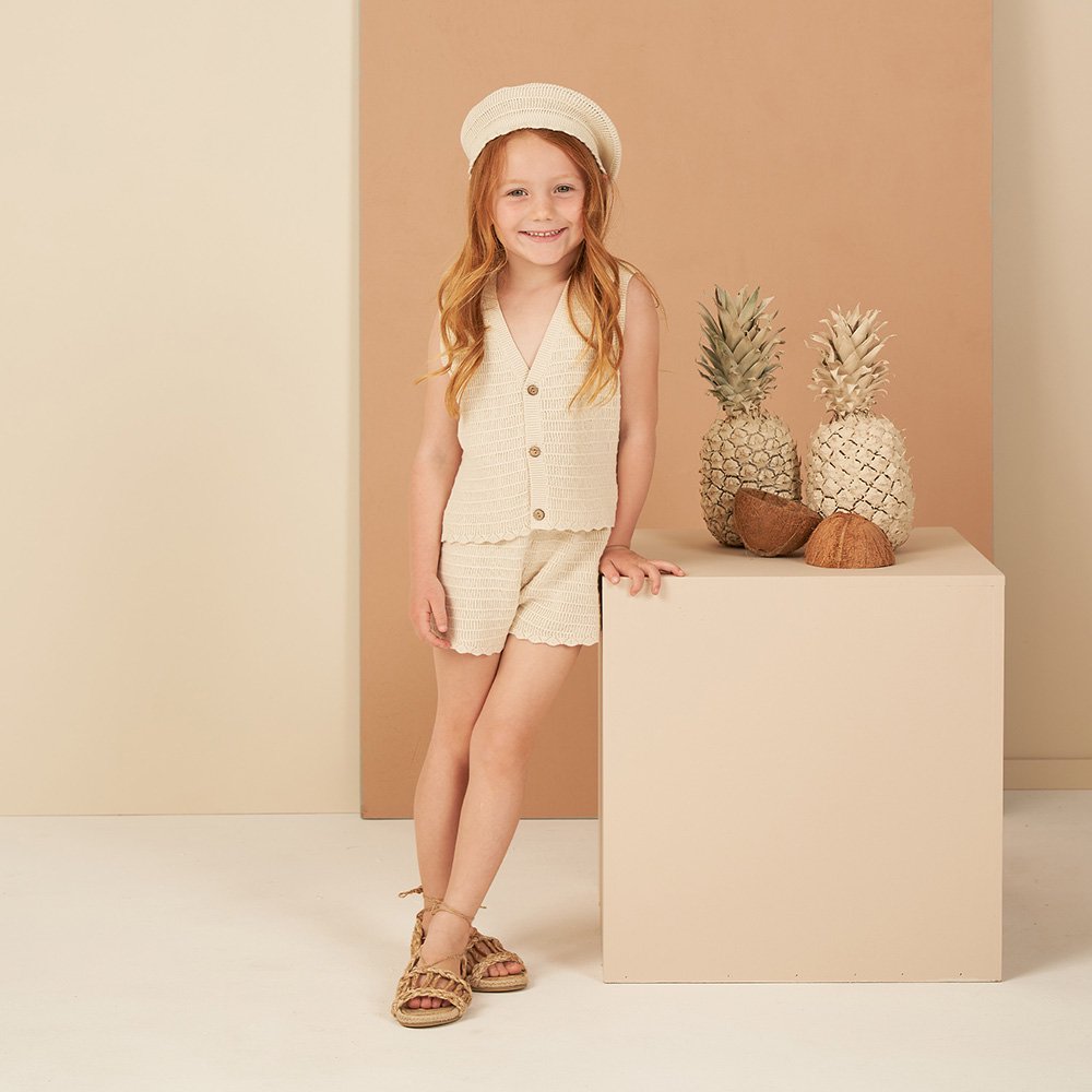  Rylee + Cru KNIT SHORTS NATURAL ライリーアンドクルー ニットショートパンツ（ナチュラル）