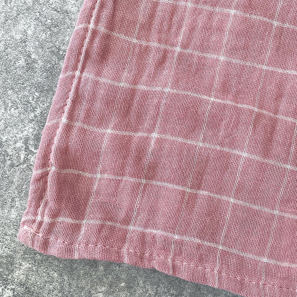  Angel Dear  Rose Tan Grid  MUSLIN SWADDLE BLANKET エンジェル ディア スワドル（ローズタングリッド）