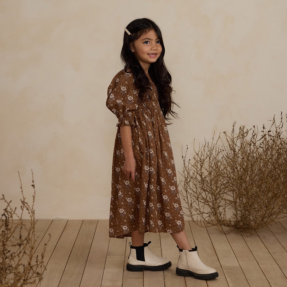 Rylee + Cru ADELAIDE DRESS AUTUMN ROSE ライリーアンドクルー 長袖ワンピース（オータムローズ）