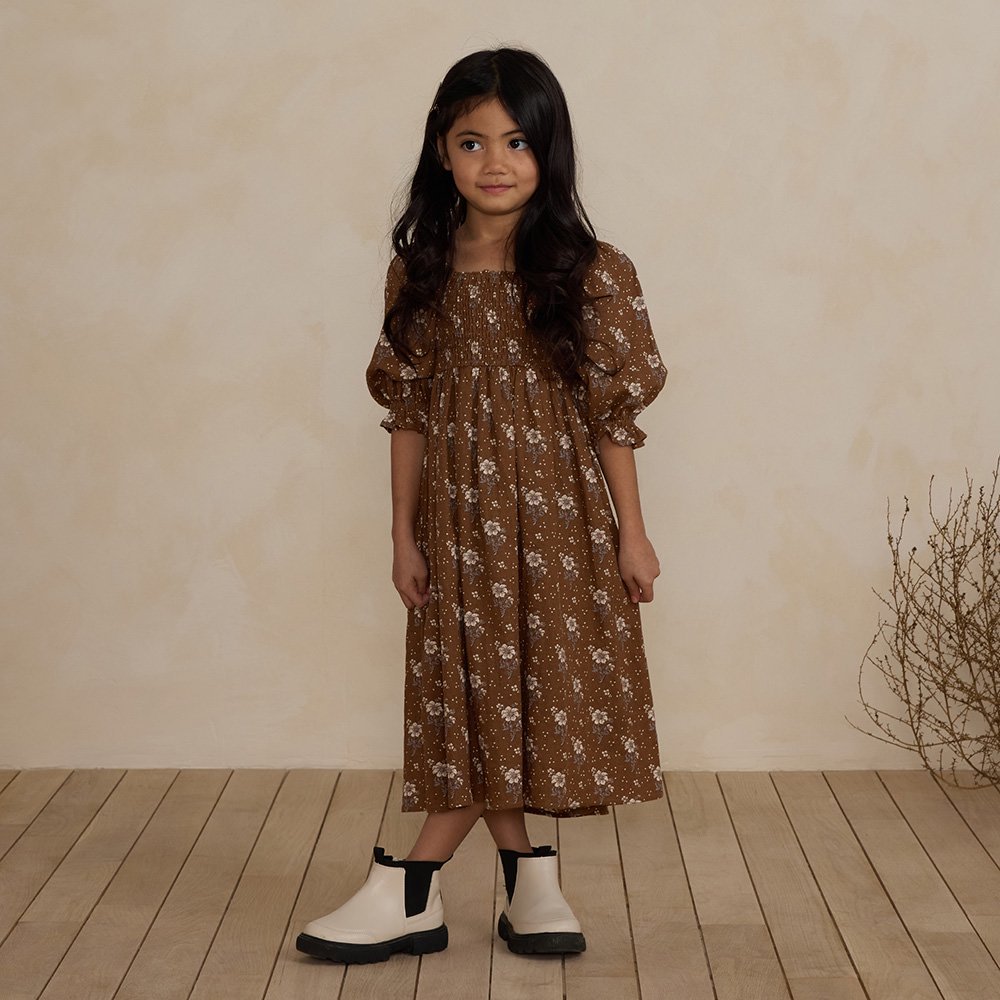  Rylee + Cru ADELAIDE DRESS AUTUMN ROSE ライリーアンドクルー 長袖ワンピース（オータムローズ）