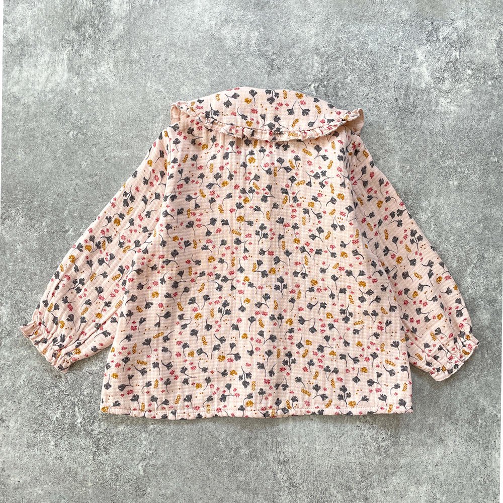  Play Up Organic cotton tunic with front opening Memories プレイアップ 襟付き長袖チュニック（メモリーズ）